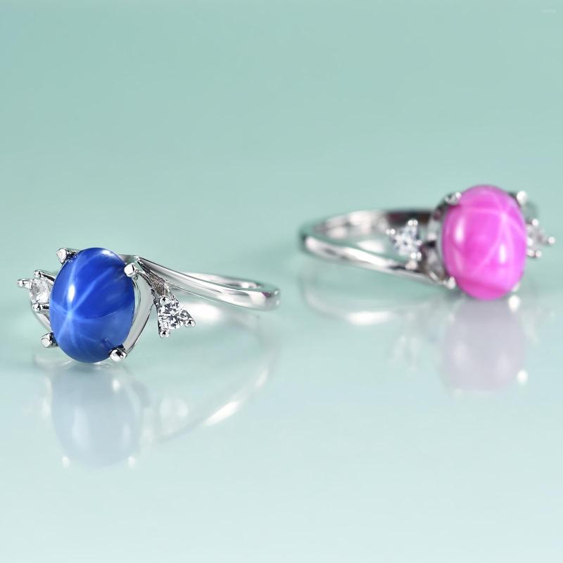 Cluster Rings Gem's Beauty 925 Sterling Silver Promise Engagement 7x9mm Oval Vintage Lindy Star Sapphire For Women Fine Jewelry
Cluster Rings Gem's Beauty 925 Sterling Silver Promise Engagement 7x9mm Oval Vintage Lindy Star Sapphire For Women Fine Jewelry