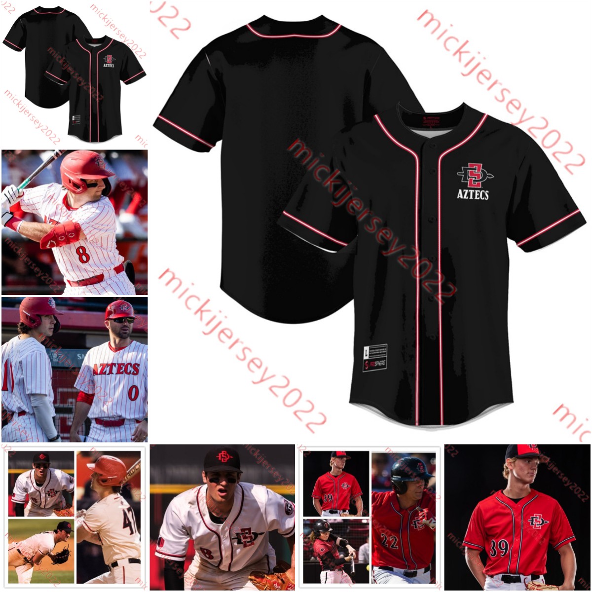 Tony Gwynn San Diego State Aztecs Baseball Jersey TJ Fondtain Troy Melton Jacob Flores Chris Canada Kelena Sauer Ricky Tibbett Custom Stitched 2024 SDSU Jerseys
