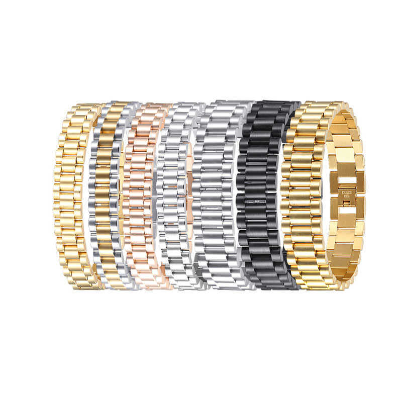 Link Chain Stainless Steel Inexpensive Jewelry Party Companies Women and Men band Link 3 Row Bracelet Chain Wholesale G230208