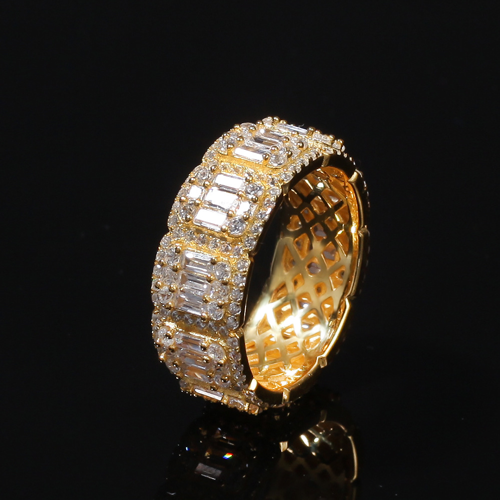 Hip Hop Retro Vintage Cluster Rings TopBling Full 5A CZ Real Gold Plated Men Womens Jewelry