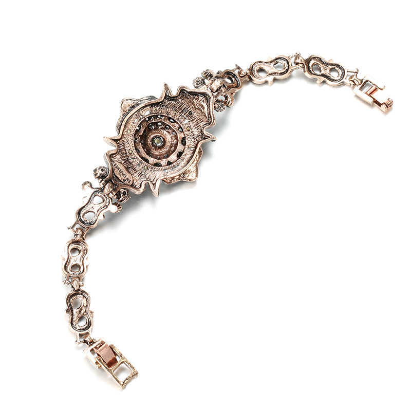 Link Chain Kinel Charm Boho Women Link Bracelet Antique Gold Color Gray Crystal Ethnic Wedding Bridal Vintage Jewelry Russia Accessories G230208