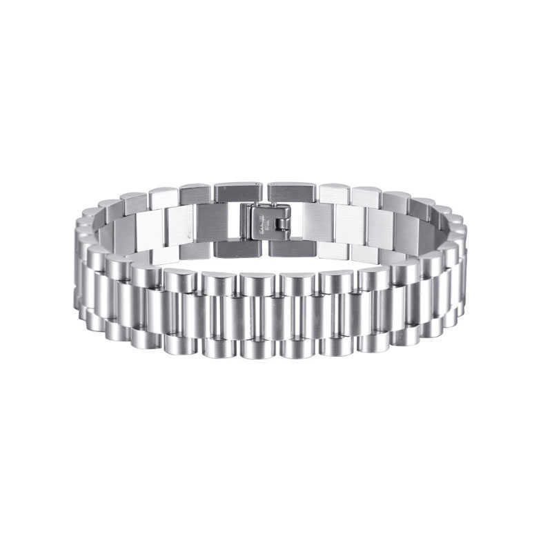 Link Chain Stainless Steel Inexpensive Jewelry Party Companies Women and Men band Link 3 Row Bracelet Chain Wholesale G230208