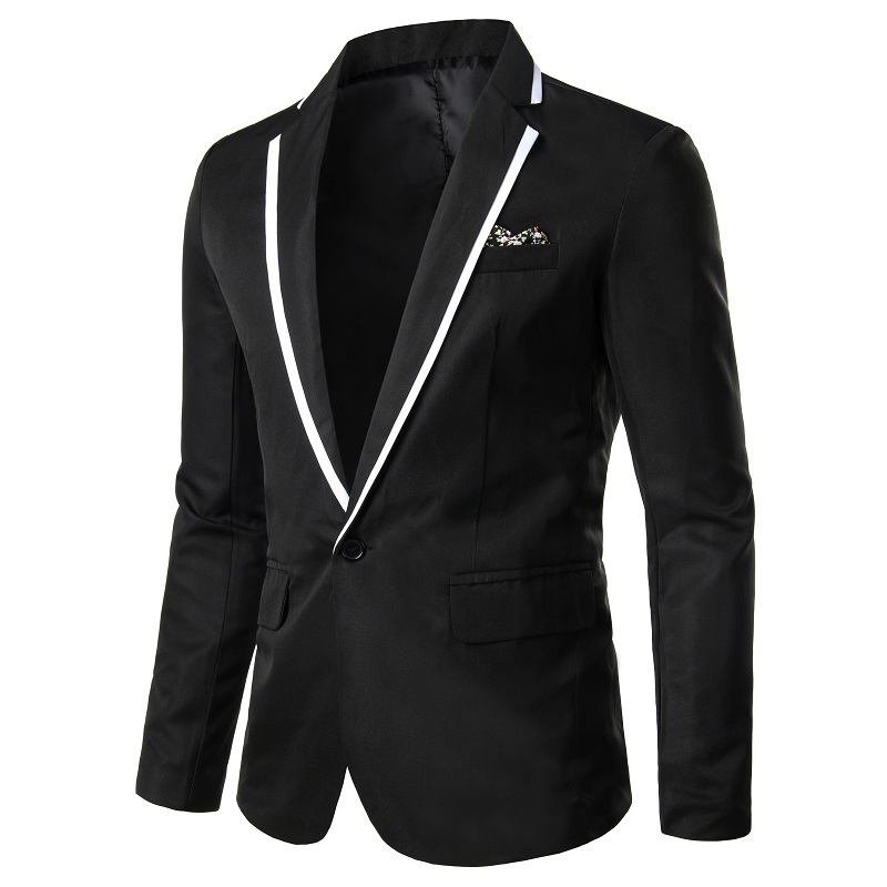 Mens Suits Blazers Slim Jacket Business Casual Suit Wedding Groom One Button Blazer 230209