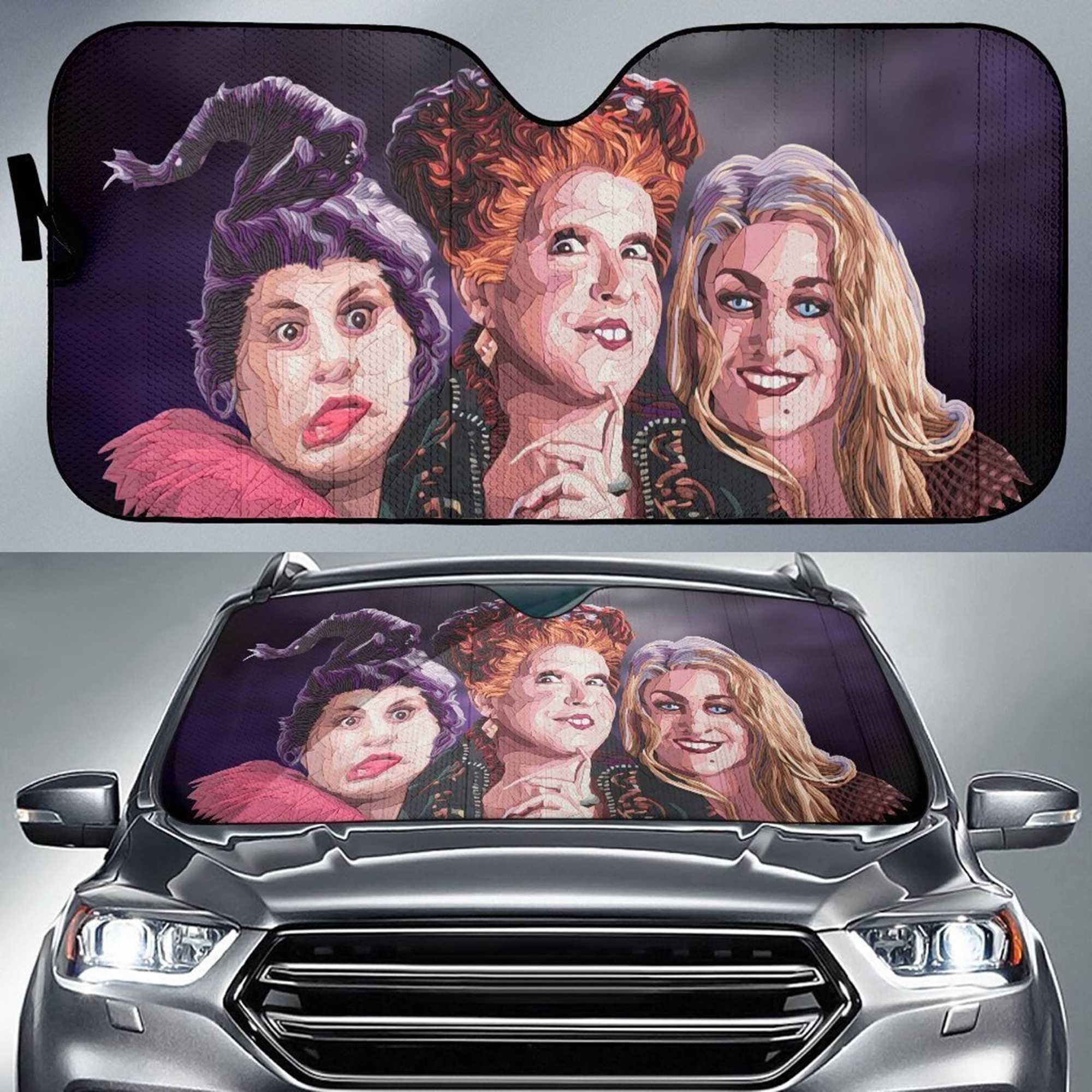 Hocus Pocus Car Sun Shade Sarah Sanderson Winifred Sanderson Mary Sanderson Car Windshield Car Accessories