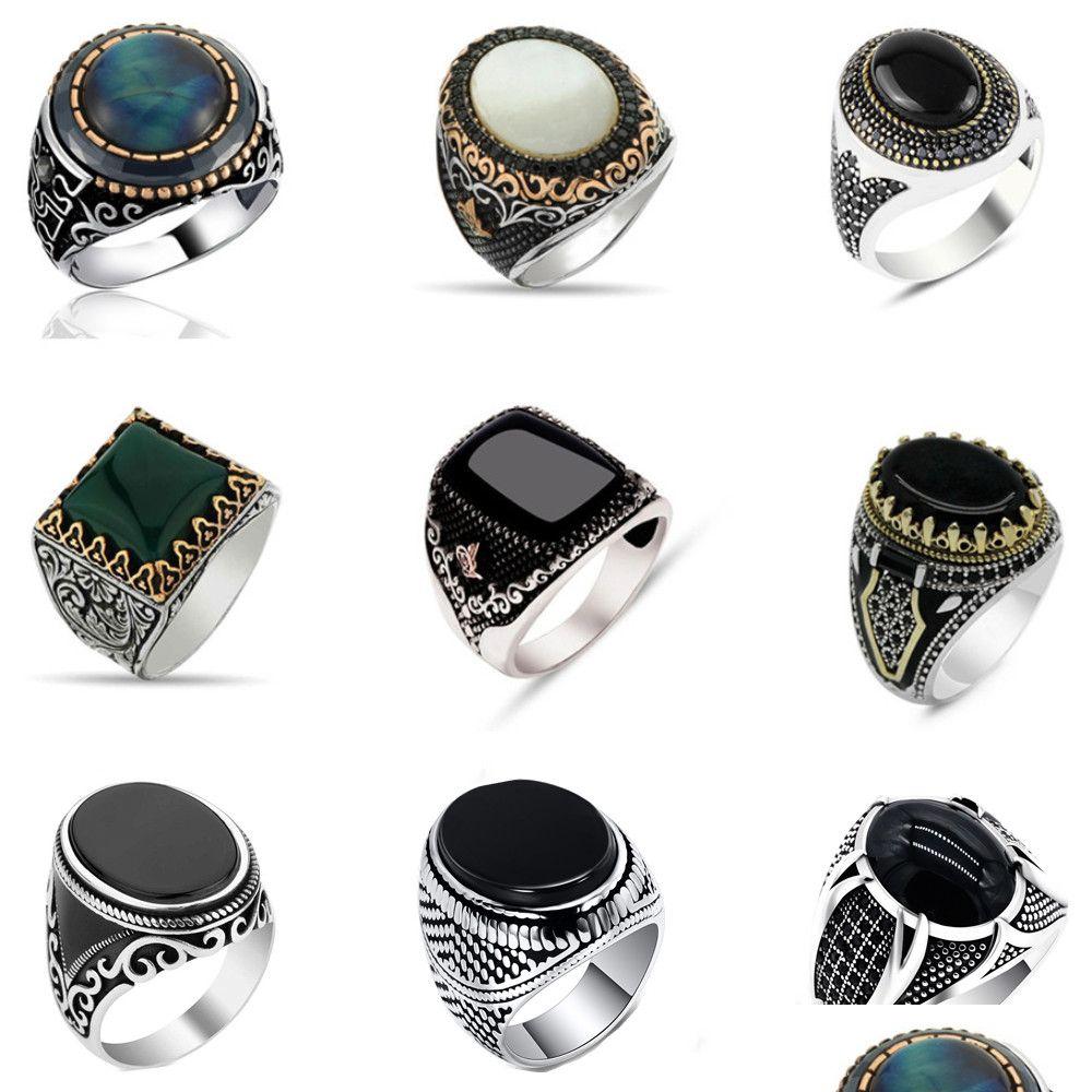Band Rings Vintage Handmade Turkish Signet Ring For Men Women Ancient Sier Color Black Onyx Stone Punk Religious Jewelry Drop Delive Dhxwt
Band Rings Vintage Handmade Turkish Signet Ring For Men Women Ancient Sier Color Black Onyx Stone Punk Religious Jewelry Drop Delive Dhxwt