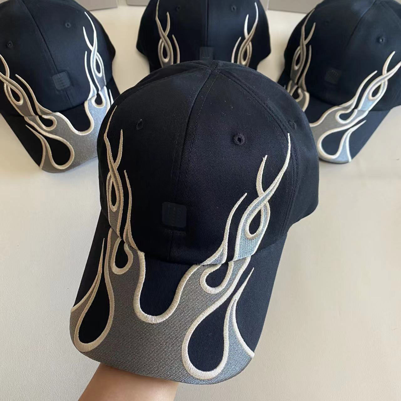 Designer Casquette Hat Flame Letter Ambroidered Cotton Dome