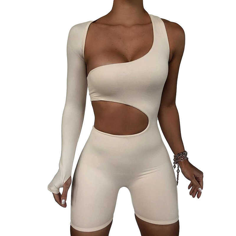2023 women summer romper jumpsuit women's new spring long-sleeved sexy cut-out sports clubwear jumpsuits amp rompers