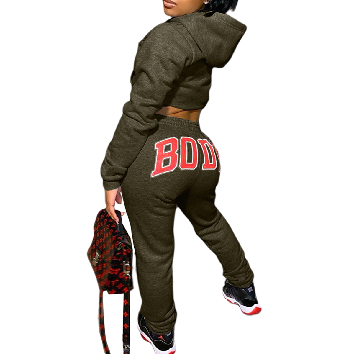 Women's Tracksuits Womens Tracksuits Women Autumn Spring Sweatsuit BODY Letter Print Long Sleeve Hoodies Elastic Waist Pants 2pcsset Warm Tracksu