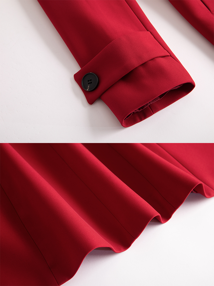 Womens Two Piece Pants Women Work Business Wear Pant Suit Red Blue Black Solid Long Formal Blazer Set Female Office Ladies Jacket and Trouser 2 230209
