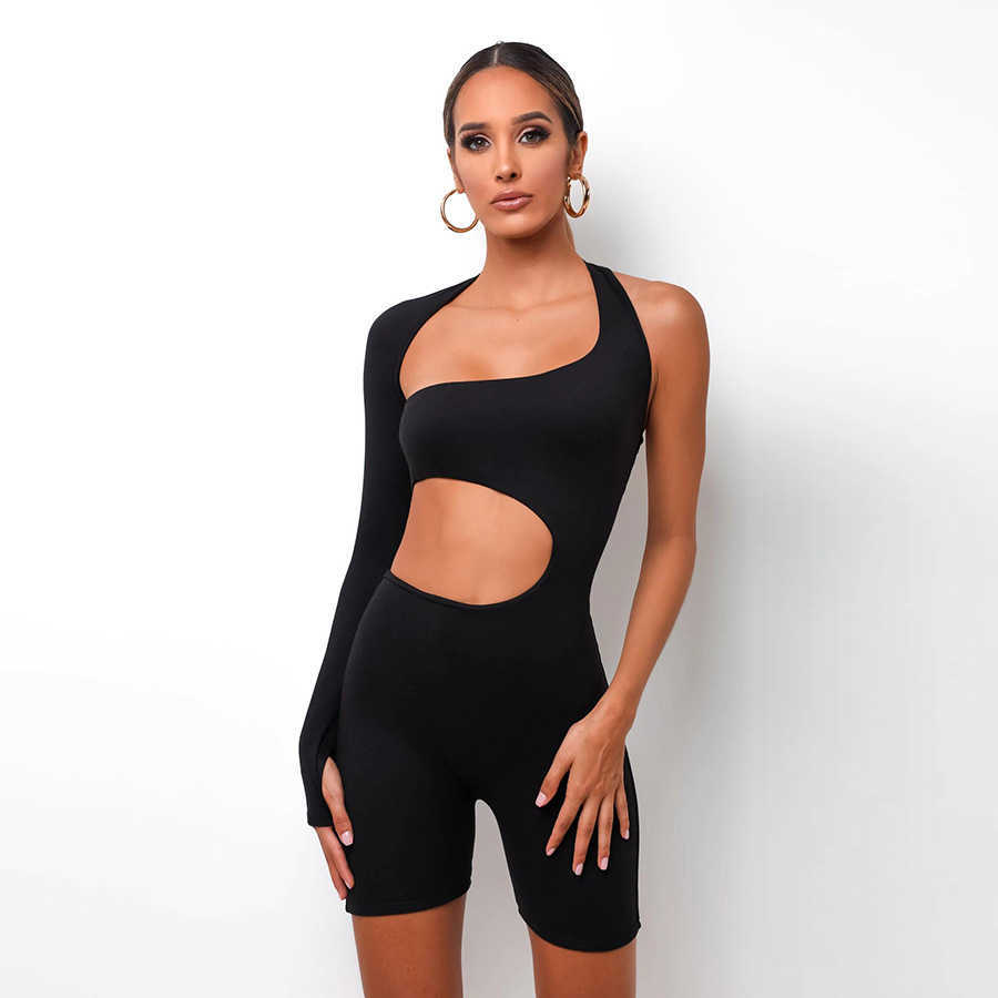2023 women summer romper jumpsuit women's new spring long-sleeved sexy cut-out sports clubwear jumpsuits amp rompers