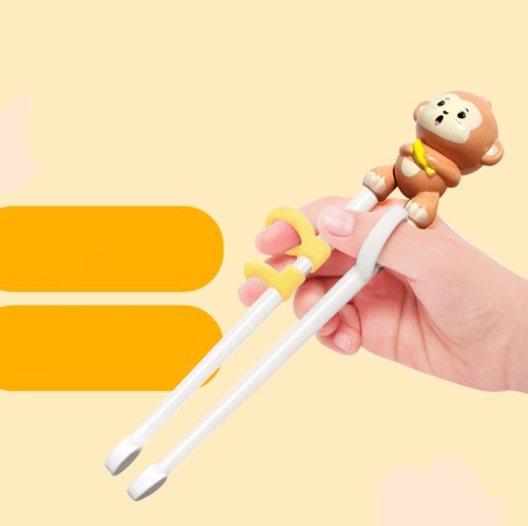Baby Learning Training Chopsticks Cartoon Animal Shaped Reusable Cute Kids Utensils Non Slip Chopstick SN5107