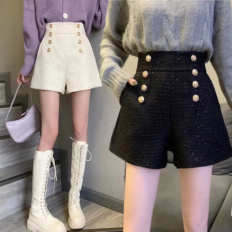 Women' Shorts Tweed Women High Waist Soild Single Breasted Button Casual Fashion Bottom
Women' Shorts Tweed Women High Waist Soild Single Breasted Button Casual Fashion Bottom