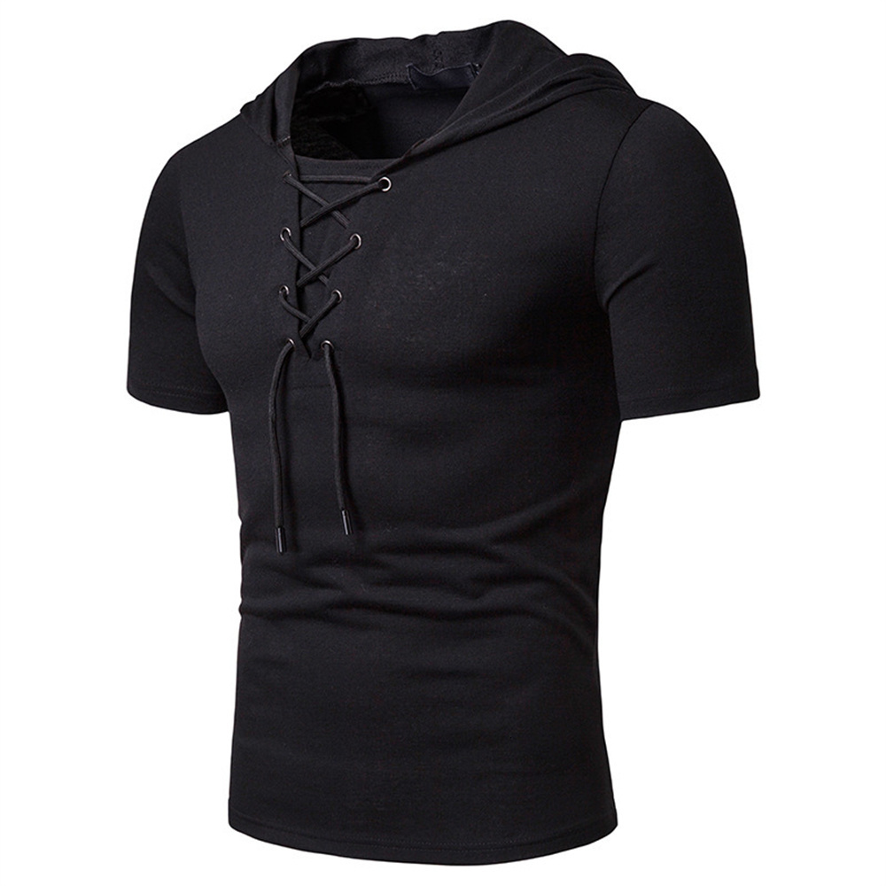 Men s Polos T Shirts Pleated Wrinkled Slim Fit O Neck Short Sleeve Muscle Solid Casual Tops Shirts Summer Basic Tee 230208