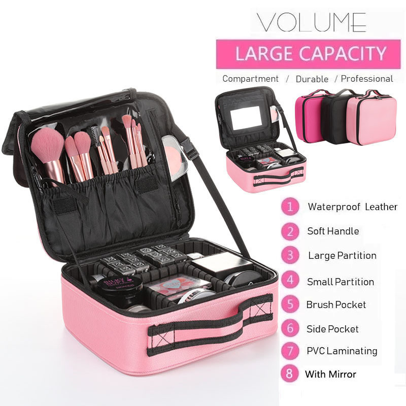 Cosmetic Bags Cases Professional Female Makeup Case Brush Make Up Storage Box Trousse Maquillage Beauty Nail Tool Women Cosmetic Organizer Suitcase 23