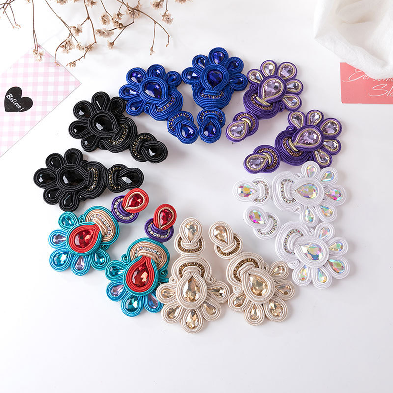 Dangle Chandelier KPACTA Fashion National Retro Earrings Female Big Earrings Soutache Handmade Crystal Pendant Earrings Party Gift Oorbellen 230209