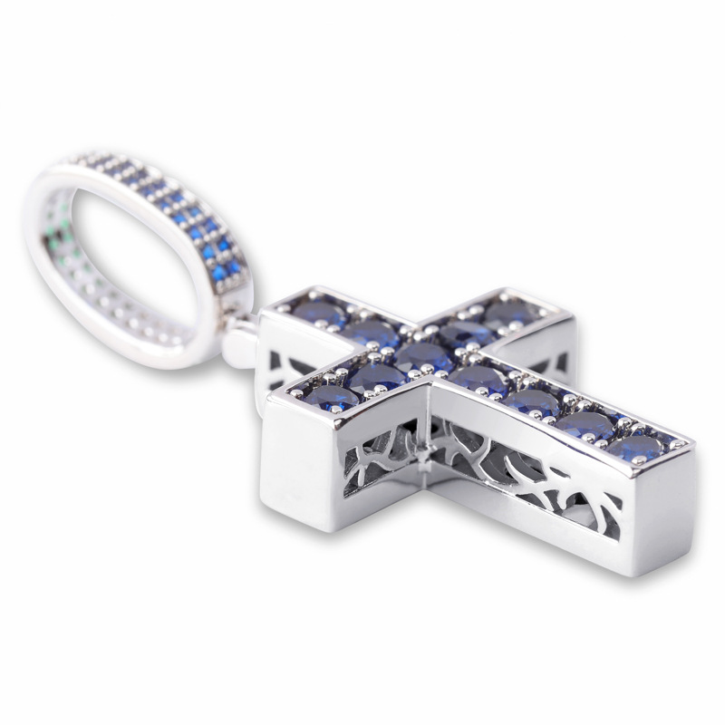 Iced Out Cubic Zirconia Cross Pendants Personalized Necklaces For Men And Women Bling CZ Stone Party Gifts Hip Hop Rock Bijoux Christain Wolf Tide Rap