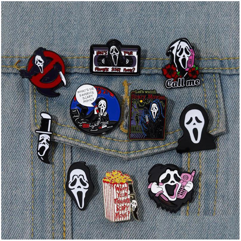 Pins Brooches Call Me Enamel Pins Whats Your Favorite Scary Movie Custom Lapel Badges Gothic Punk Skeleton Jewelry Gift For Friends Dhknw
Pins Brooches Call Me Enamel Pins Whats Your Favorite Scary Movie Custom Lapel Badges Gothic Punk Skeleton Jewelry Gift For Friends Dhknw