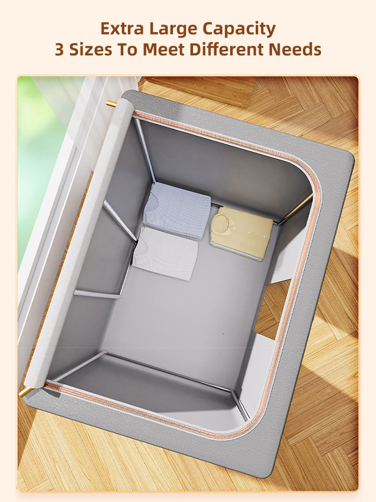 Boxes Bins Joybos Foldable Leather Storage Box for Clothes Large Capacity Quilt Blanket Closet Wardrobe Clothing Home Organizer 230208