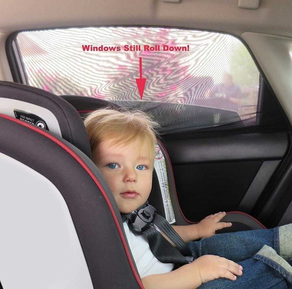 1/2pcs Car Mesh Sunshade Sun Visor Auto UV Protect Curtain Sunshade Mesh SUV Front Side Window Car Mosquito Net for Camping