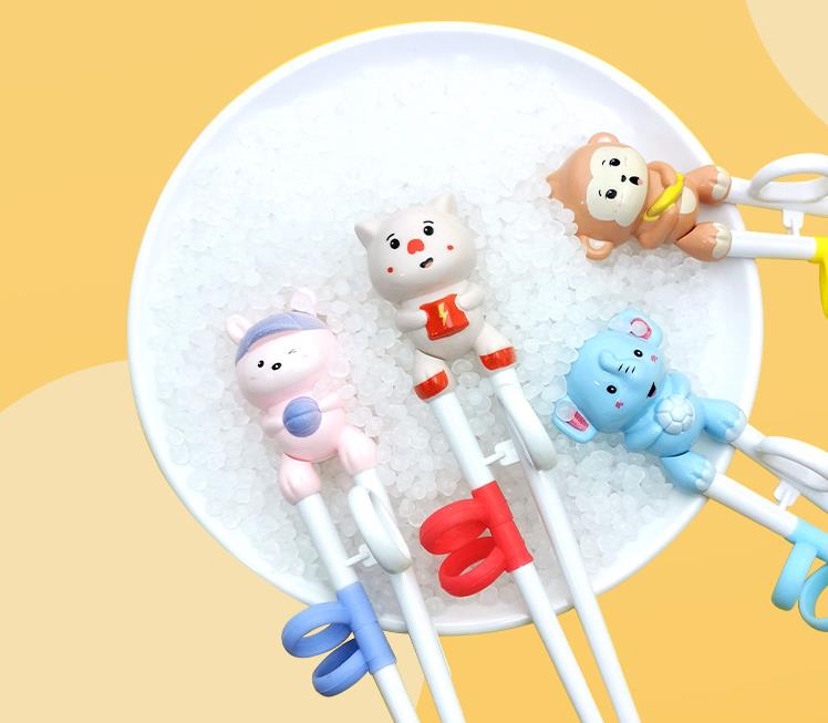 Baby Learning Training Chopsticks Cartoon Animal Shaped Reusable Cute Kids Utensils Non Slip Chopstick SN5107