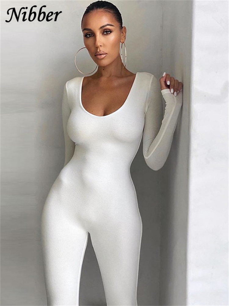 Women's Jumpsuits Rompers Nibber Basic Bodycon Jumpsuit For Womens Clothing Casual Brown Fitness Rompers Y2K Playsuit Activity Streetwear Overall