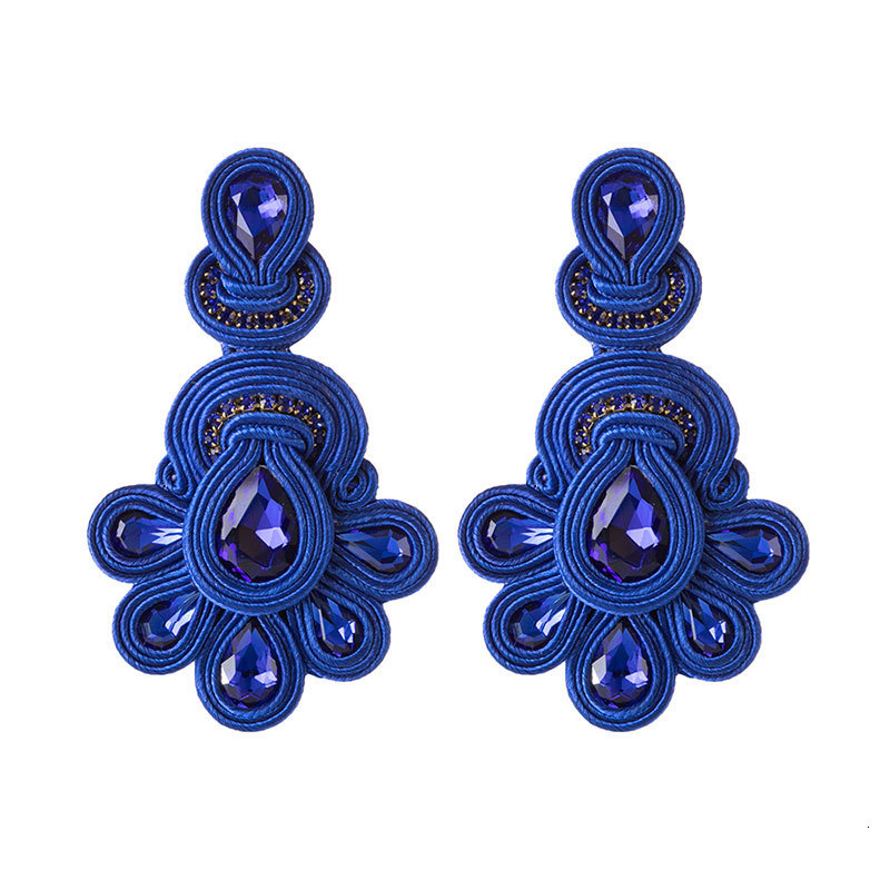 Dangle Chandelier KPACTA Fashion National Retro Earrings Female Big Earrings Soutache Handmade Crystal Pendant Earrings Party Gift Oorbellen 230209