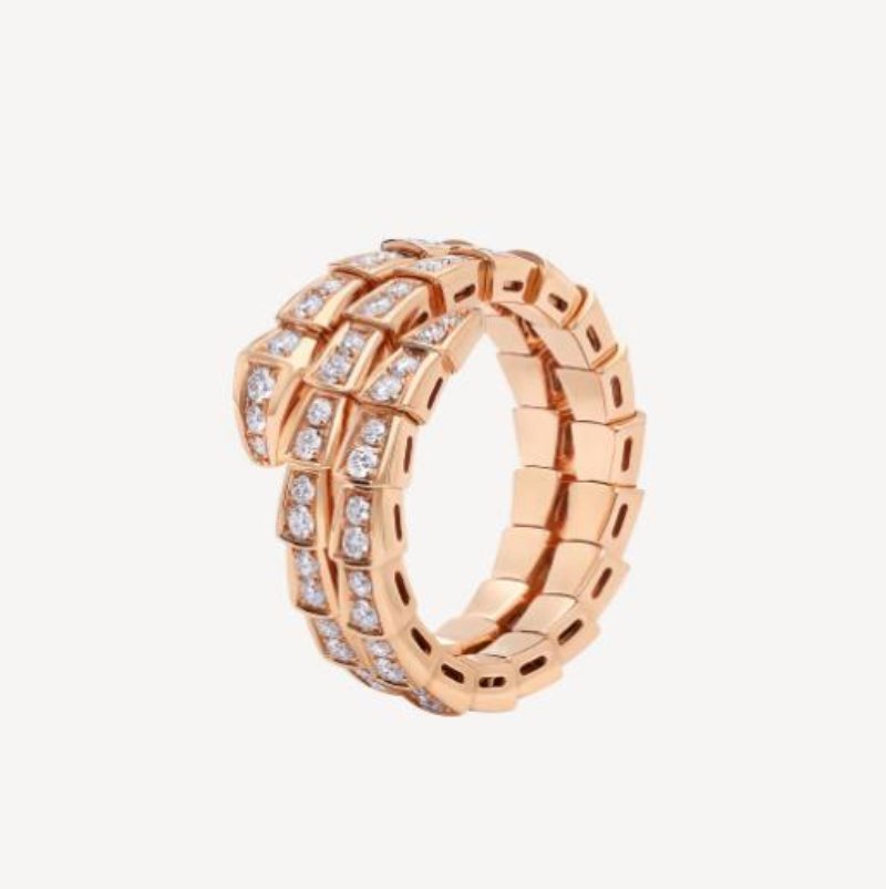 serpentine viper snake Multiple styles brand mens womens unisex rose gold siery diamond ring Valentines Day gift
