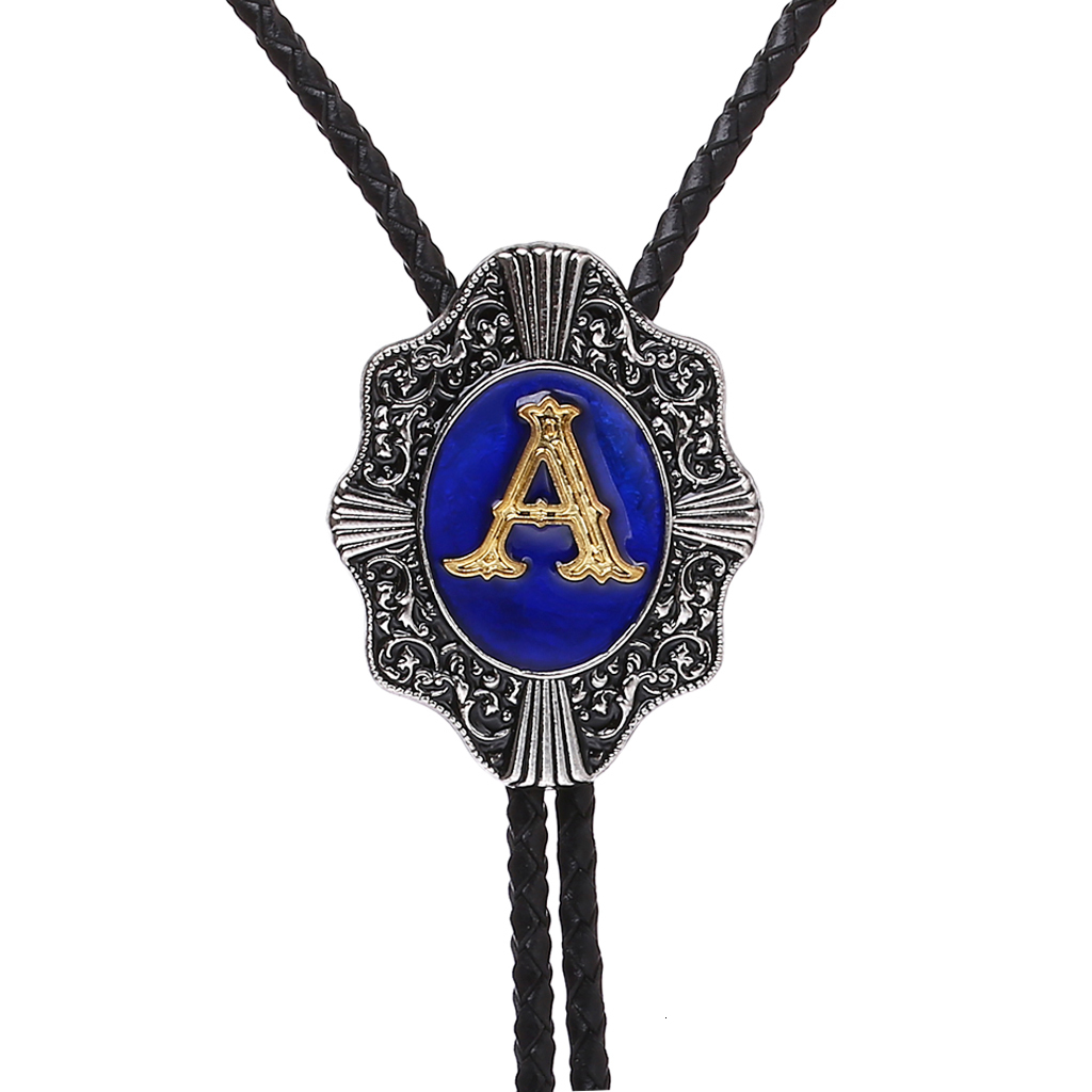 Bolo Ties American western fashion men's and women's 26 letters blue bolo tie 230209
Bolo Ties American western fashion men's and women's 26 letters blue bolo tie 230209