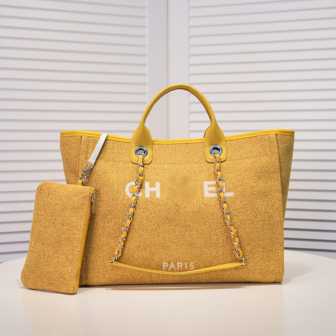 Luxury tote bag womens designer handbag beach bag for women the tote bags with chain mens handbags large shopping bag cotton fabric bags wallet purse beach tote