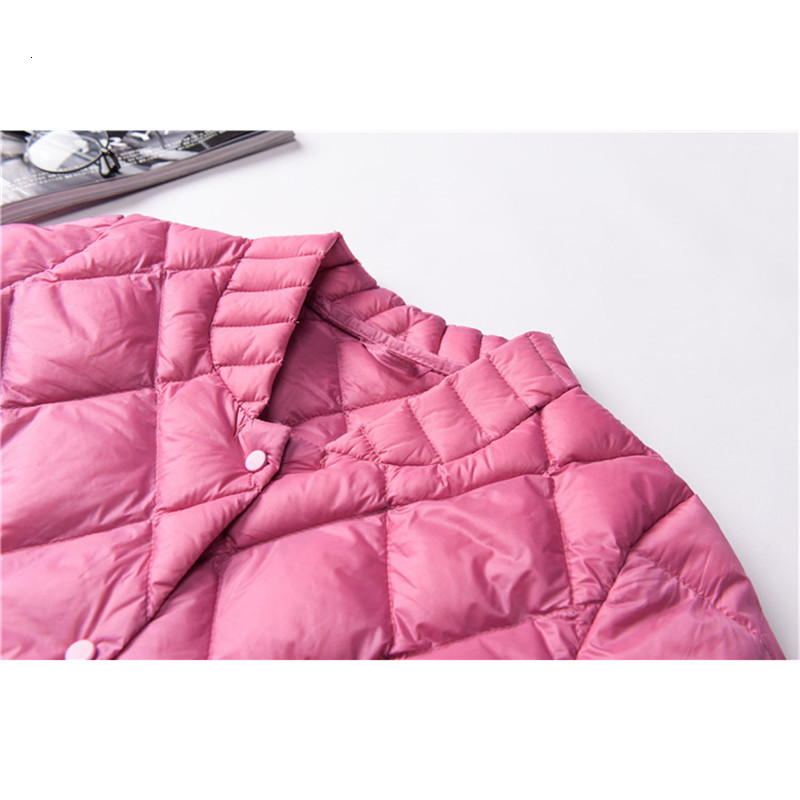 Women s Vests Women White Duck Down Jacket Autumn Winter Female Single breasted Ultra Light Coat Parkas Lingge Short Tops SE564 230208