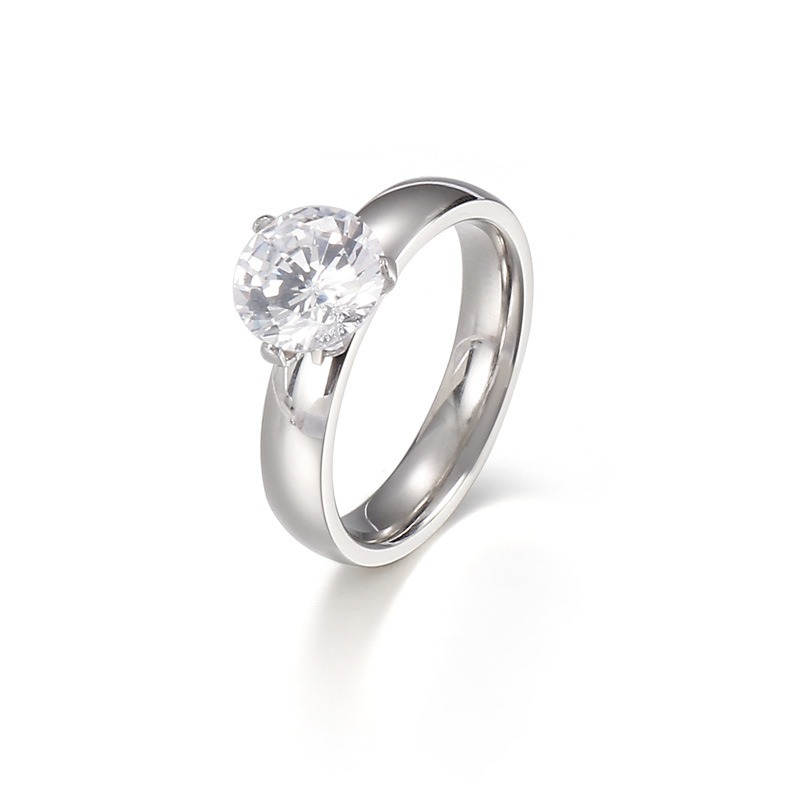Promise Ring 18k Gold Plated Stainless Steel Couples Engagement Wedding Rings