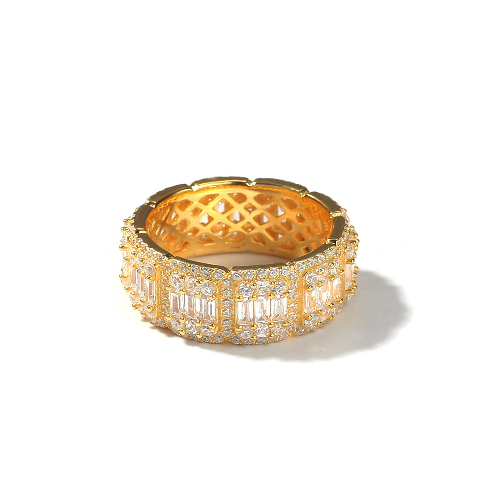 Hip Hop Retro Vintage Cluster Rings TopBling Full 5A CZ Real Gold Plated Men Womens Jewelry