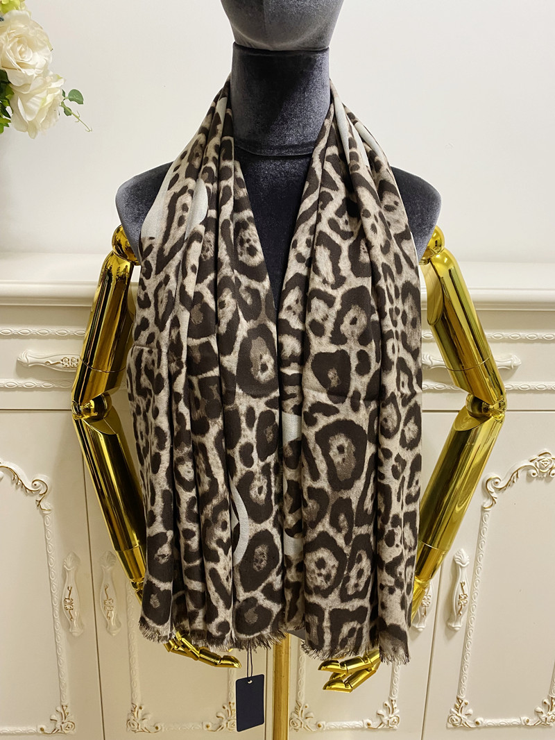 women's square scarf scarves shawl silk wool cashmere material print letters leopard grain pattern size 130cm - 130cm