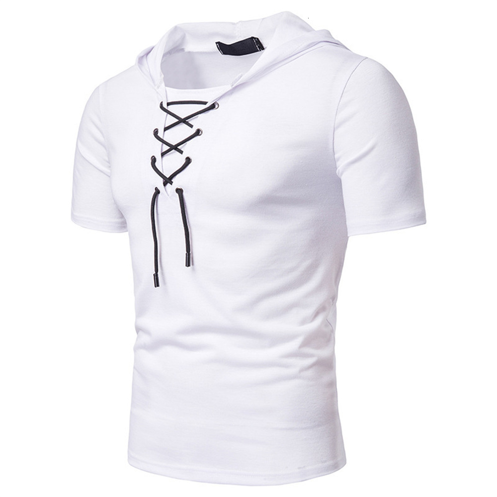 Men s Polos T Shirts Pleated Wrinkled Slim Fit O Neck Short Sleeve Muscle Solid Casual Tops Shirts Summer Basic Tee 230208