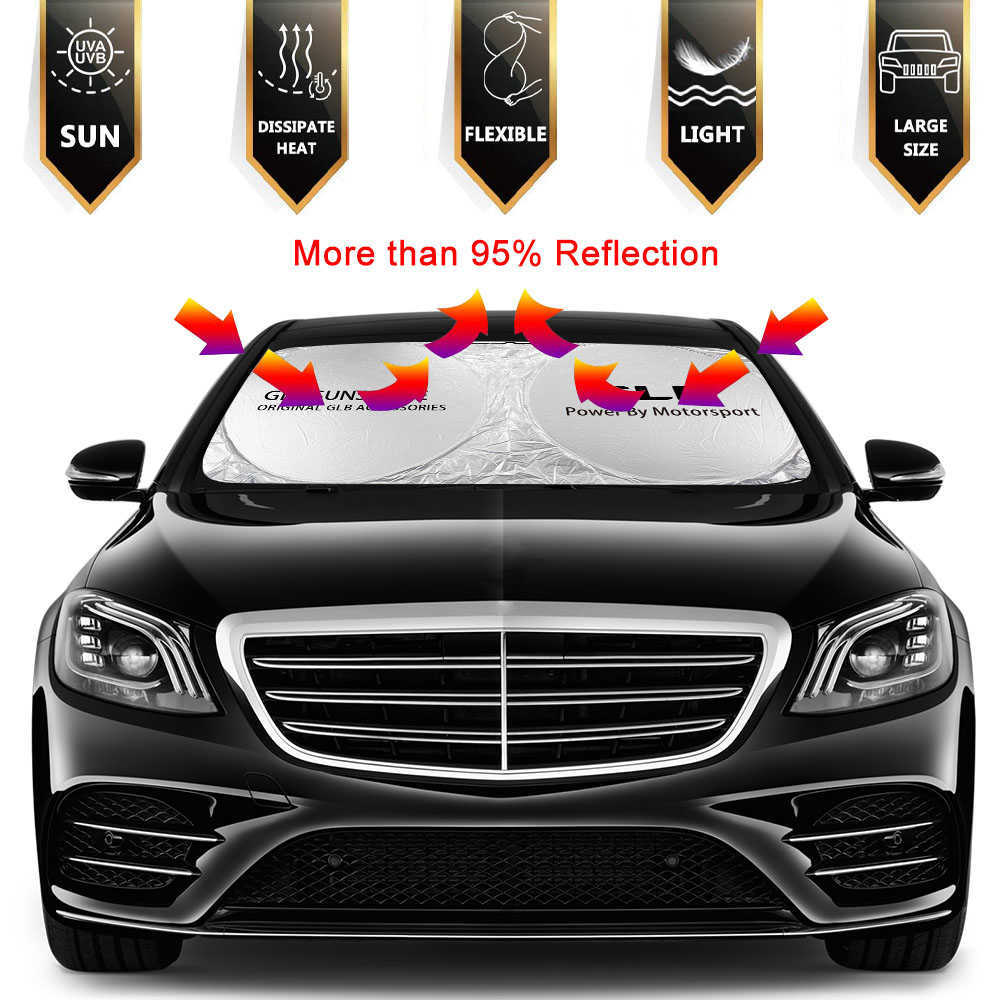 Car Windshield SunShade Cover For Mercedes W124 GLA GLC ML GLB GLK GLE GLS GLC43 Anti UV Sun Visor Protector Auto Accessories