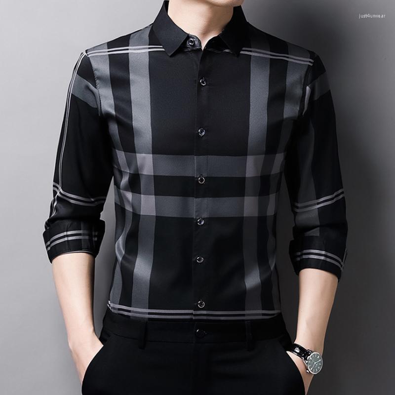 Plaid Print Shirts Wrinkle resistant and Iron free Men's Long Sleeve Luxurious and Comfortable Lapel Slim Shirts Spring and Autumn
Plaid Print Shirts Wrinkle resistant and Iron free Men's Long Sleeve Luxurious and Comfortable Lapel Slim Shirts Spring and Autumn