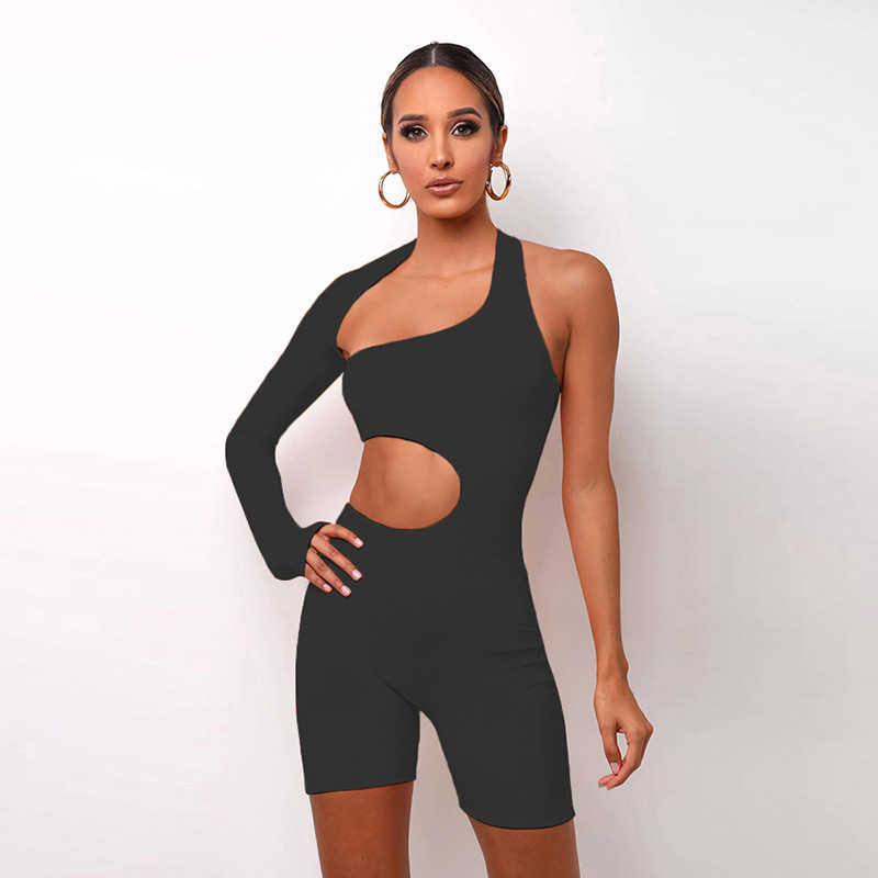 2023 women summer romper jumpsuit women's new spring long-sleeved sexy cut-out sports clubwear jumpsuits amp rompers
