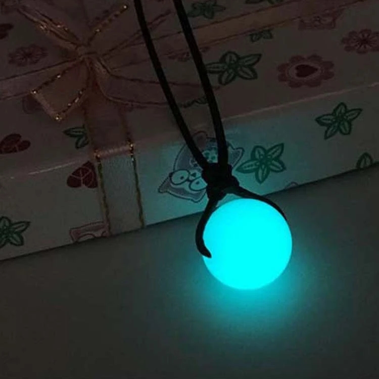 Luminous Stone Beads Pendulum Necklace Chakra Healing Pendant Glow in Dark Adjustable Chain Necklaces