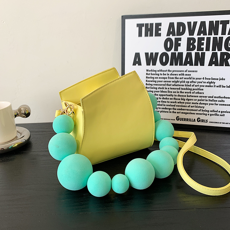 Evening Bags Spring Summer Niche Personality Handbag Quality Yellow Pu Leather Crossbody Bag Geometric Shape Shoulder Female 230210