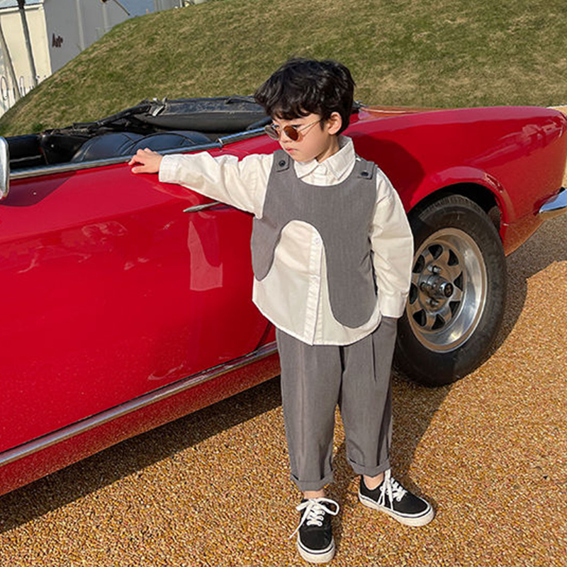 Clothing Sets 3 PCS set Spring Boy Casual vest top Pant Kid Children baby toddler boy korea clothes 2 10 years 230209