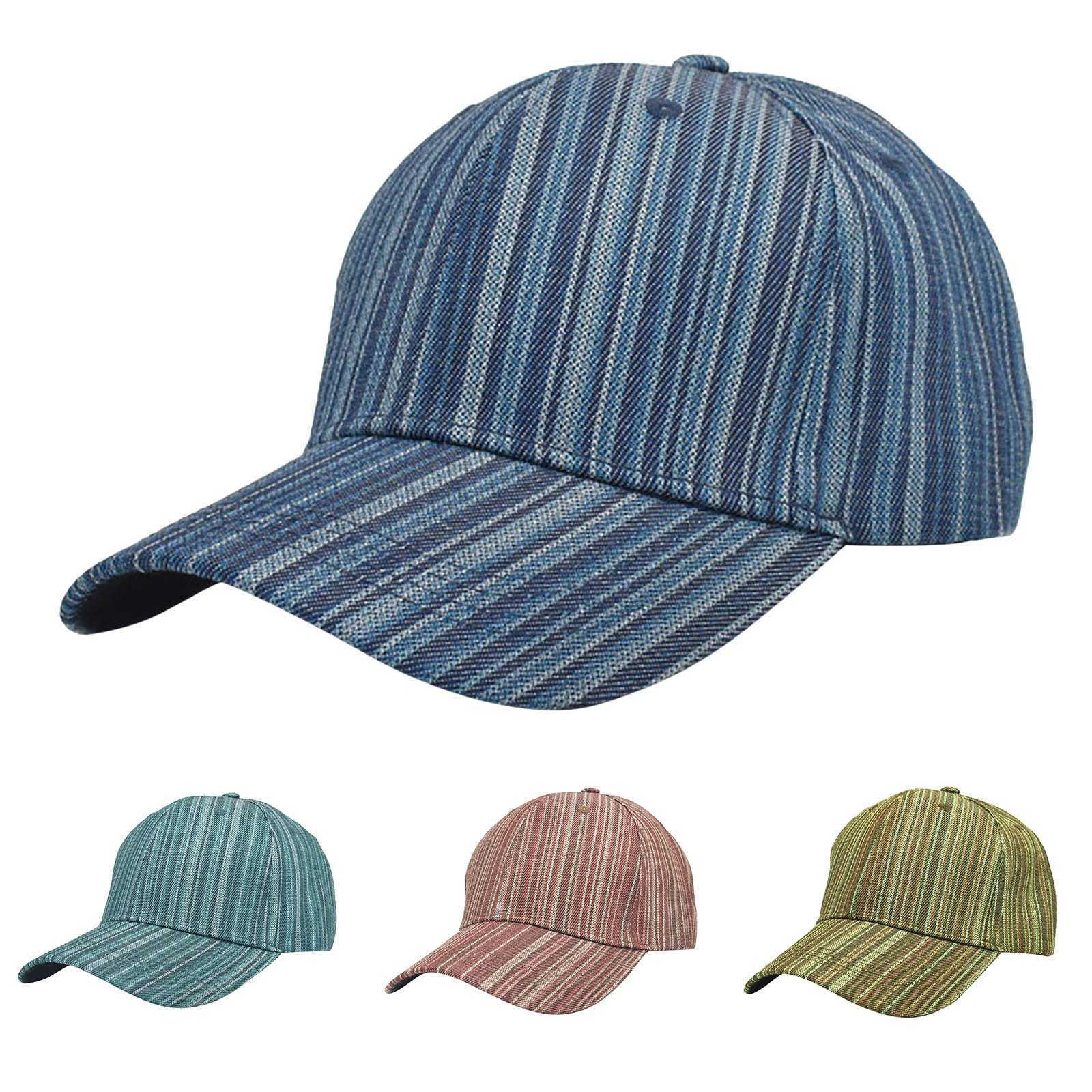 Ball Caps New Baseball Cap Women's Japanese Fashion Striped Cap Men's Cotton Spring Travel Sun Visor G230209