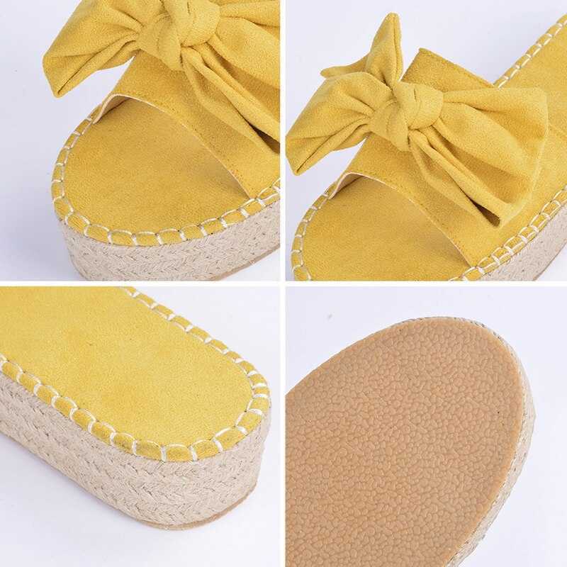 Sandals Women Sandals Sweet Bow-knot Platform Sandals 2021 Summer Shoes Woman Wedges Heels Sandalias Mujer Peep Toe Flat Slippers Women T230208
