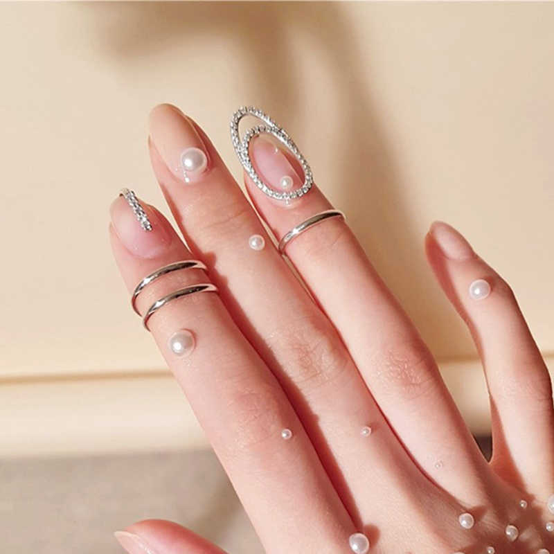 Solitaire Ring s Trend New Rhinestone Metal for Women Fingertip Nail Stainless Steel Fashion Party Gift Jewelry Y2302