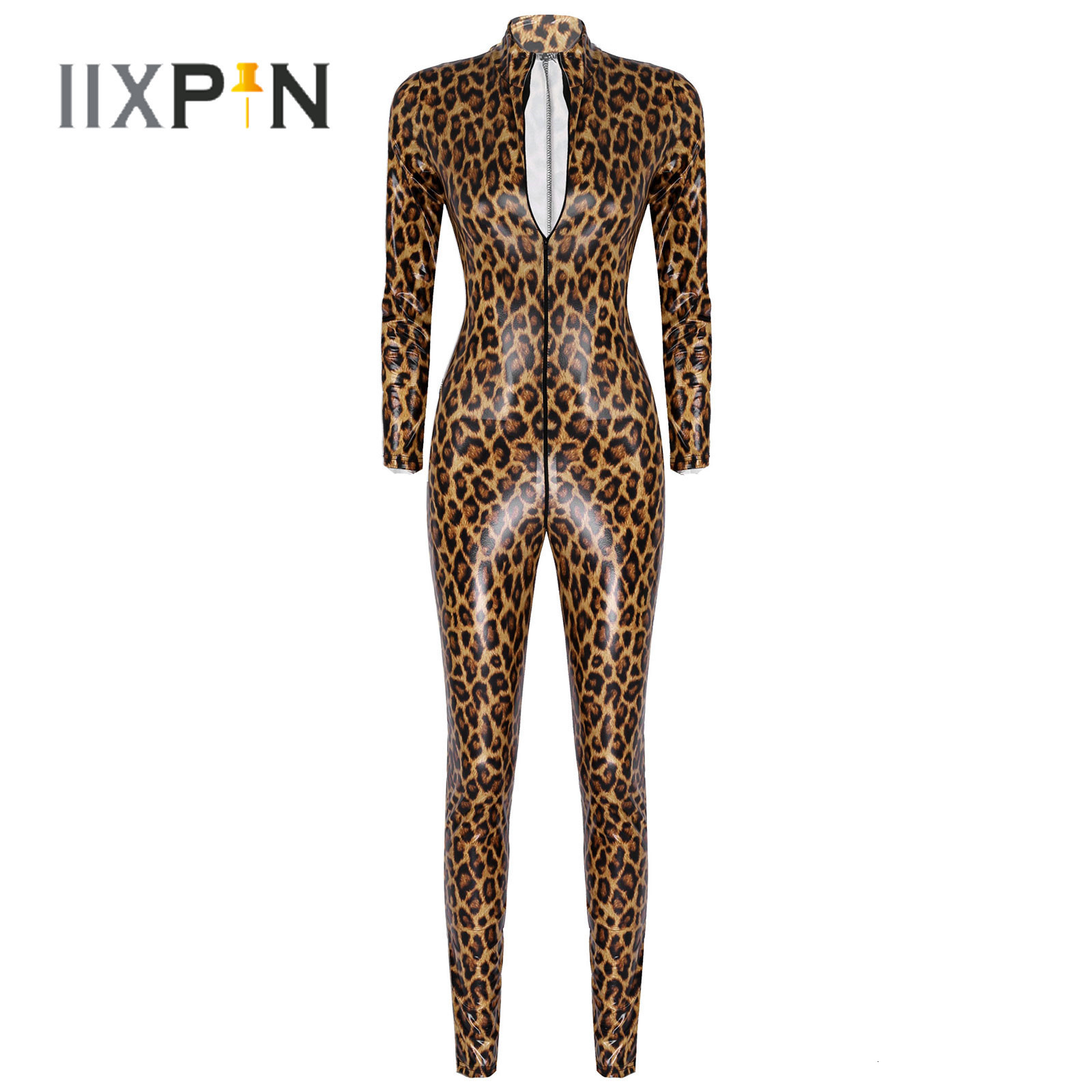 Women' Jumpsuits Rompers Womens Leopard Print Bodysuit Patent Leather Rave Bar Catsuit Clubwear Stand Collar Zipper Leotard Slim Fit Fashion Jumpsuit 230210, Brown
Women' Jumpsuits Rompers Womens Leopard Print Bodysuit Patent Leather Rave Bar Catsuit Clubwear Stand Collar Zipper Leotard Slim Fit Fashion Jumpsuit 230210, Brown