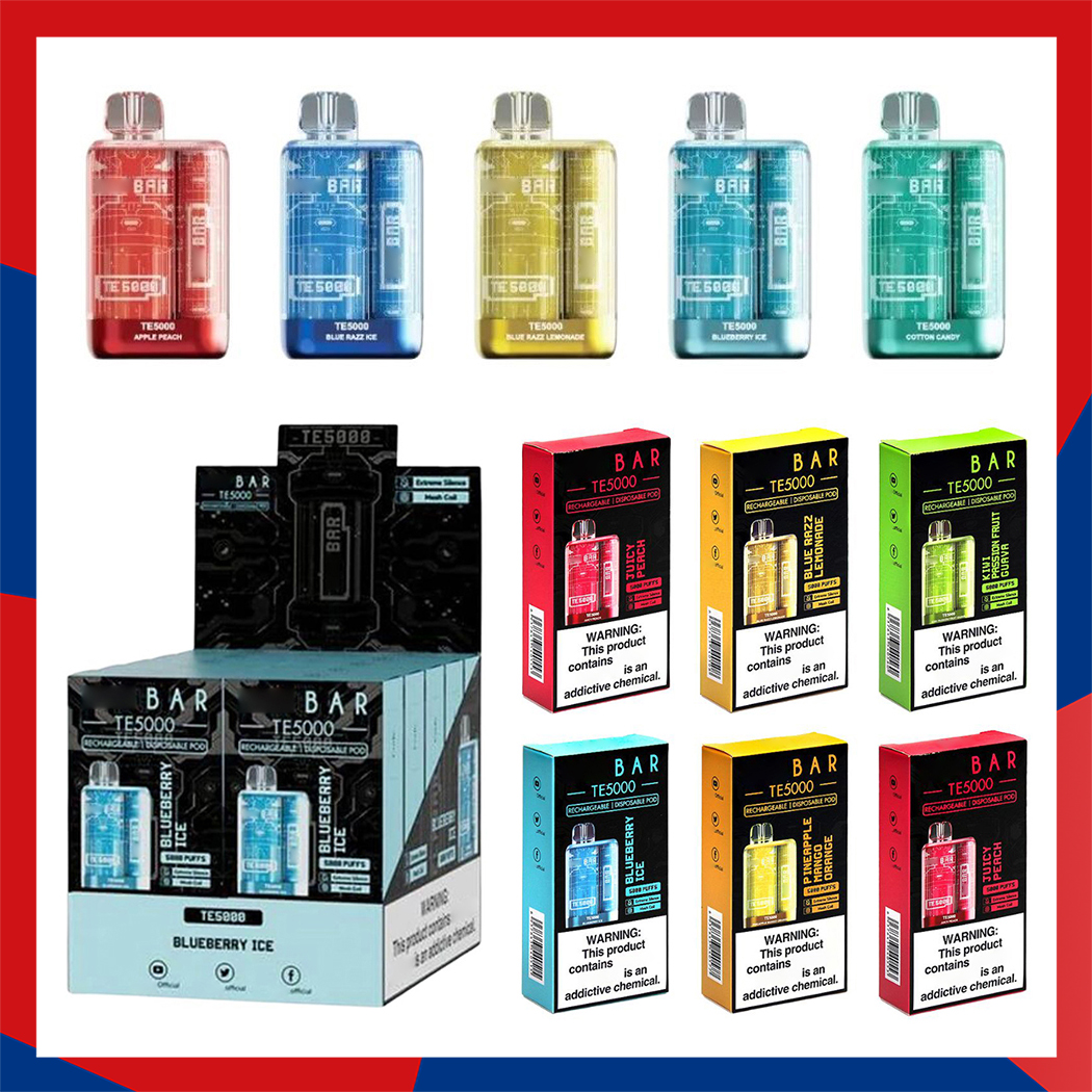Ef Bar TE5000 Disposable E cigarettes 5000 Puffs Vape Pen 13.5ml Prefilled Mesh Coil Pods Cartridge 550mAh Rechargeable Battery Vaporizer bc5000 bars aroma king
Ef Bar TE5000 Disposable E cigarettes 5000 Puffs Vape Pen 13.5ml Prefilled Mesh Coil Pods Cartridge 550mAh Rechargeable Battery Vaporizer bc5000 bars aroma king