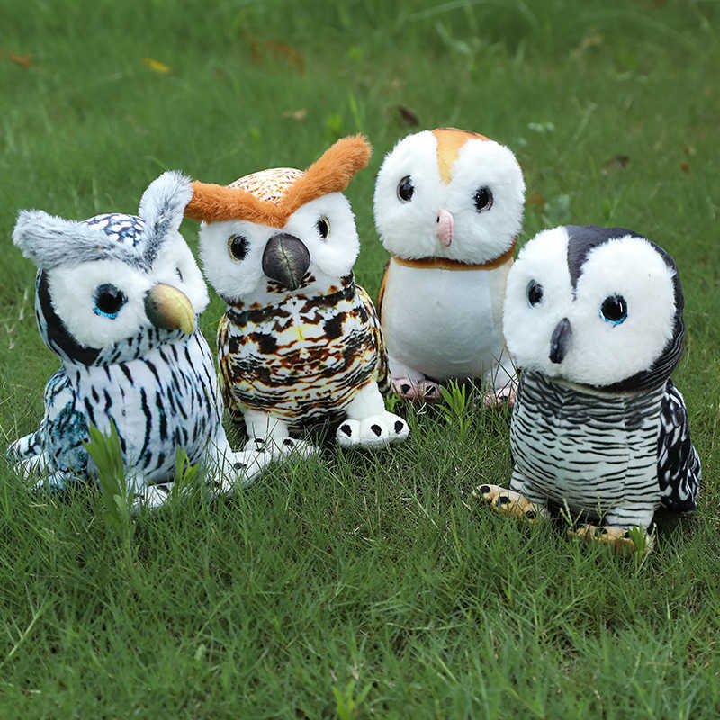 20cm New Kawaii Creative Simulation Snowy White Owl Doll Stuffed Plush Animals Toys Lovely Bird Room Decor Birthday Gift For Kids