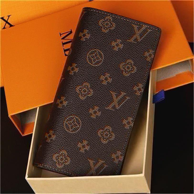 2023 womens Fashion clutch Genuine leather wallet with box dust bag Women Men Purse Real Images Wholesale 62665
