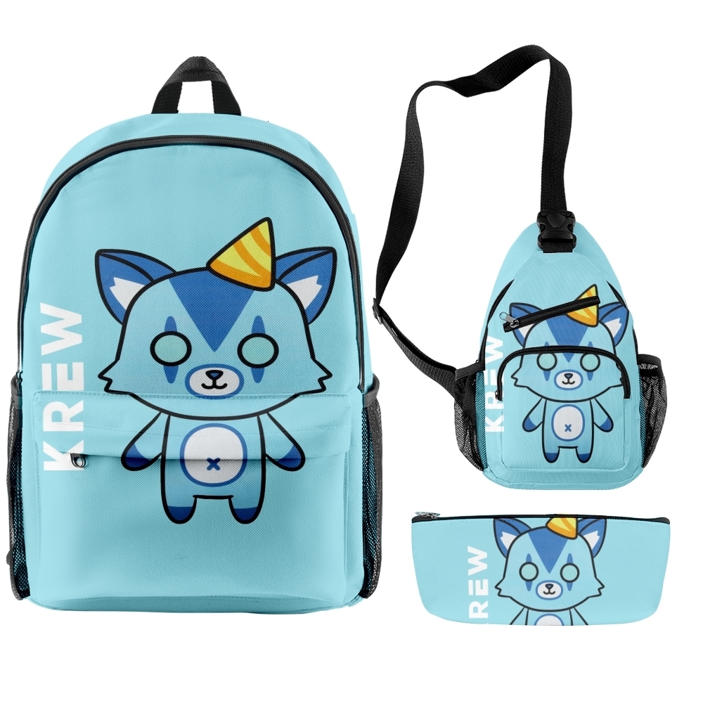Backpacks ItsFunneh Krew District Merch 3pcsset Backpack Casual Style School Bag Women Men Girls Boys Unisex Bag 230210, Blue
Backpacks ItsFunneh Krew District Merch 3pcsset Backpack Casual Style School Bag Women Men Girls Boys Unisex Bag 230210, Blue