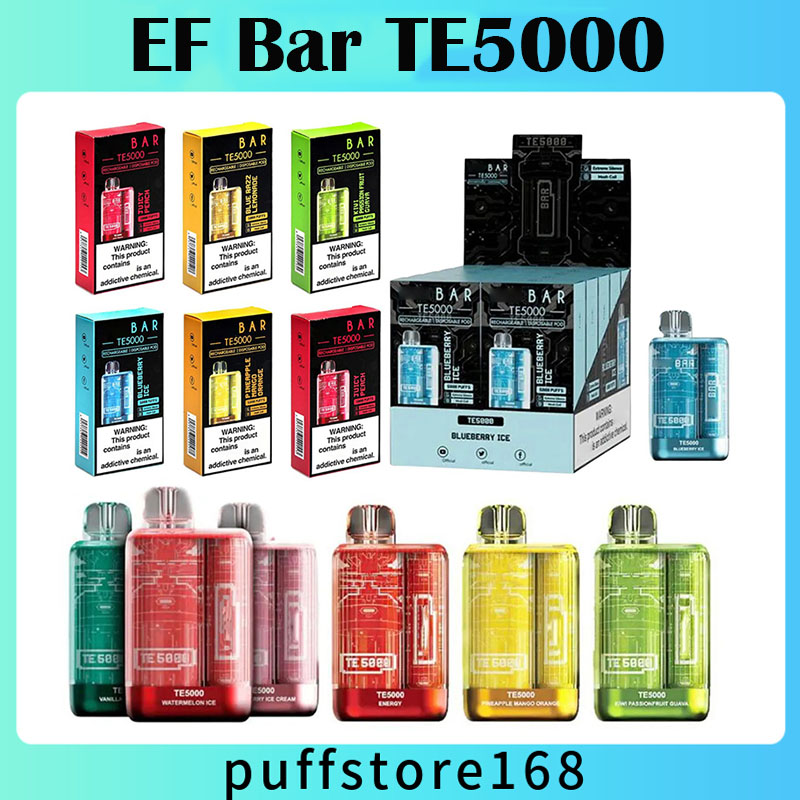 Ef Bar TE5000 Disposable E cigarettes 5000 Puffs Vape Pen 13.5ml Prefilled Mesh Coil Pods Cartridge 550mAh Rechargeable Battery Vaporizer bc5000 bars aroma king
Ef Bar TE5000 Disposable E cigarettes 5000 Puffs Vape Pen 13.5ml Prefilled Mesh Coil Pods Cartridge 550mAh Rechargeable Battery Vaporizer bc5000 bars aroma king