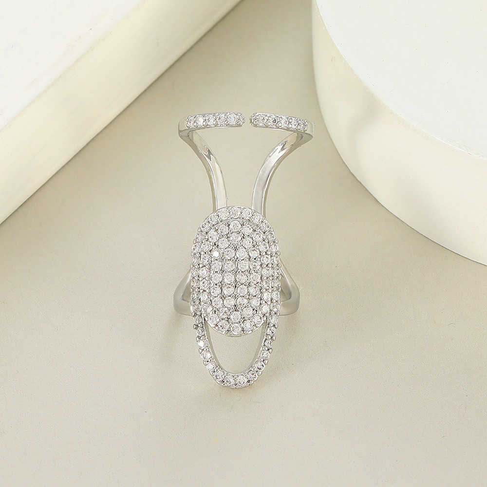Solitaire Ring New Fashion Copper Inlaid Zircon Nail INS Selling Gold Plated Manicure Joint for Women Trend Party Jewelry Y2302